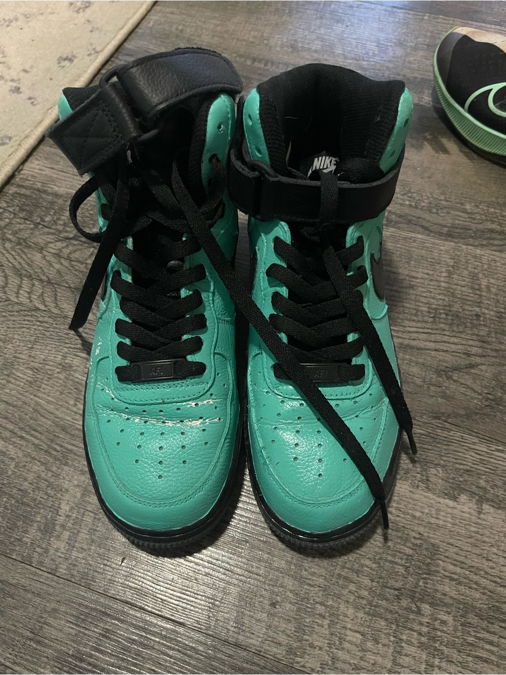 Nike High Top Sneakers Teal & Black